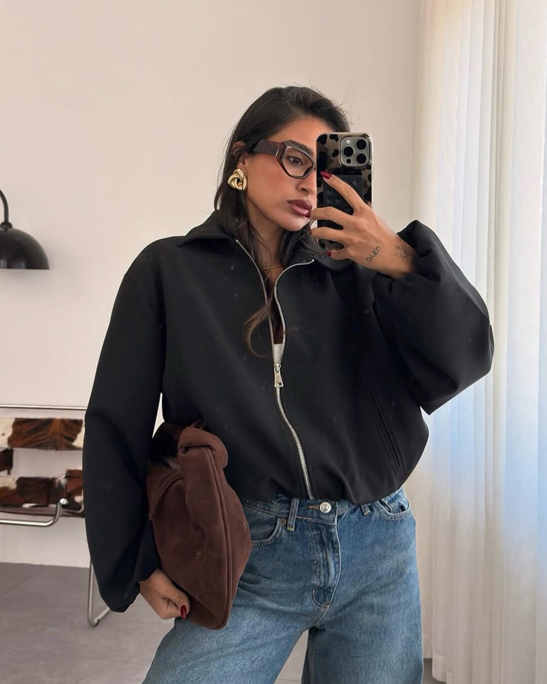 SOKYND Luana Puffed Bomber Jacket Coats & JacketsBlackXS