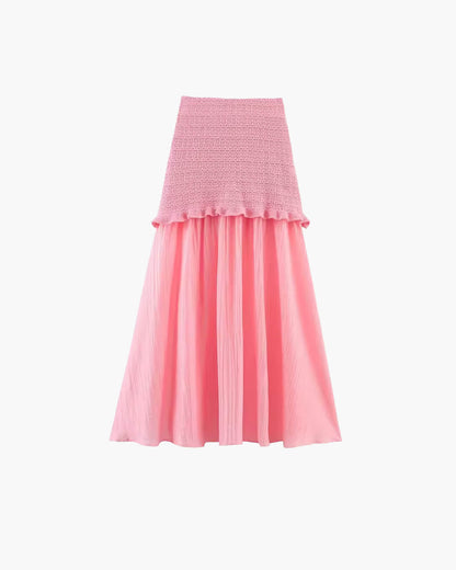 SOKYND Luella Knitted Tank Pleated Skirt Set Matching SetsPink SkirtS