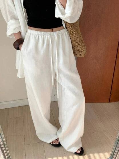 SOKYND Mabel Wide Leg Linen Pants BottomsSOKYND-970775-NAV-S-54423NavyS