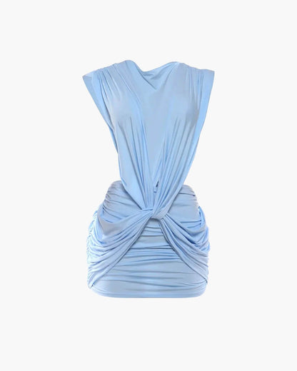 SOKYND Maddy Plunge Neck Mini Dress DressM