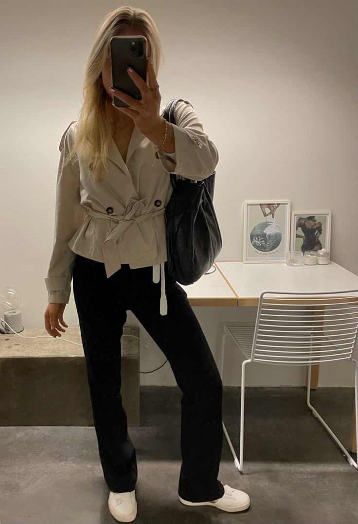 SOKYND Mara Stand Collar Crop Trenchcoat Coats & JacketsUj1774219786663952938IvoryS