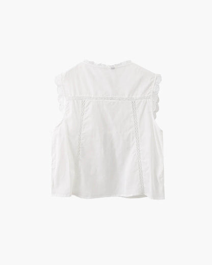 SOKYND Marilyn Embroidered Lace Trim Blouse TopsLu1774219786670156246WhiteM