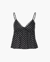 Adinda Dot Print Lace Trim Camisole
