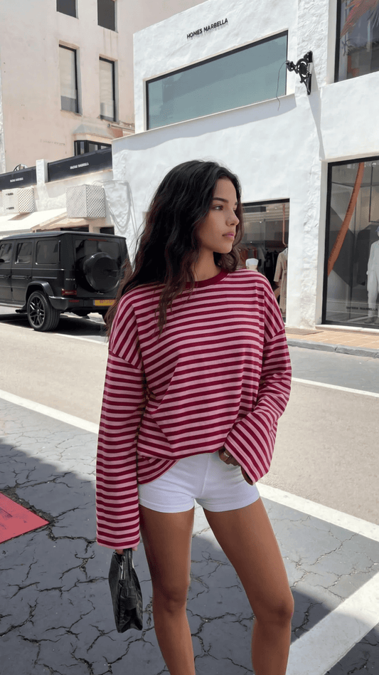SOKYND Melissa Striped Oversized Knit Sweater SweaterSOKYND-358871-PIN-XS-25943PinkXS
