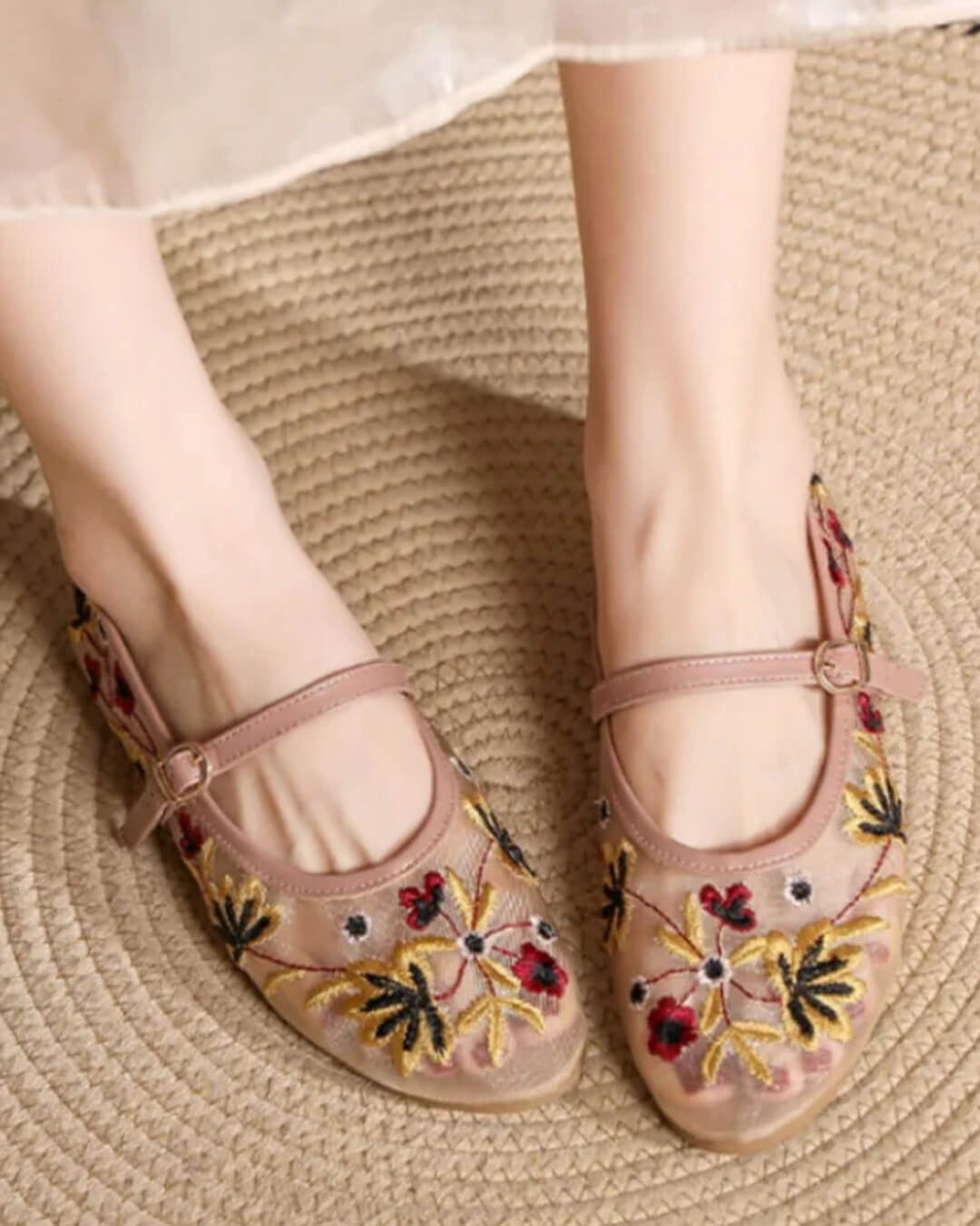 SOKYND Mia Embroidered Ballet Flats ShoesAn1772777205918634552Apricot36