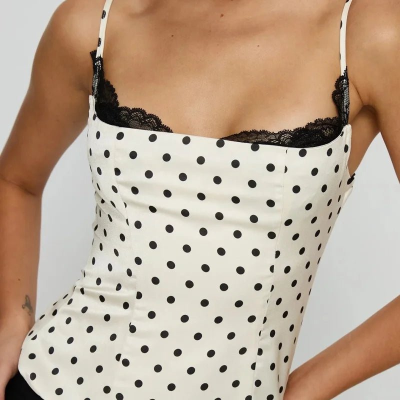 SOKYND Mikha Polka Dot Lace Trim Camisole TopsSOKYND-801751-WHI-S-32951WhiteS