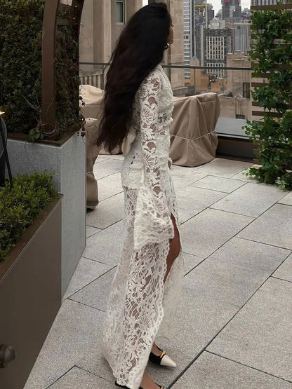 SOKYND Nadia French Lace Tie Dress DressSOKYND-308119-WHI-S-31447WhiteS