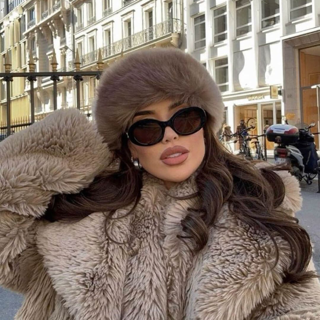 SOKYND Adkia Faux Fur Hat in Brown