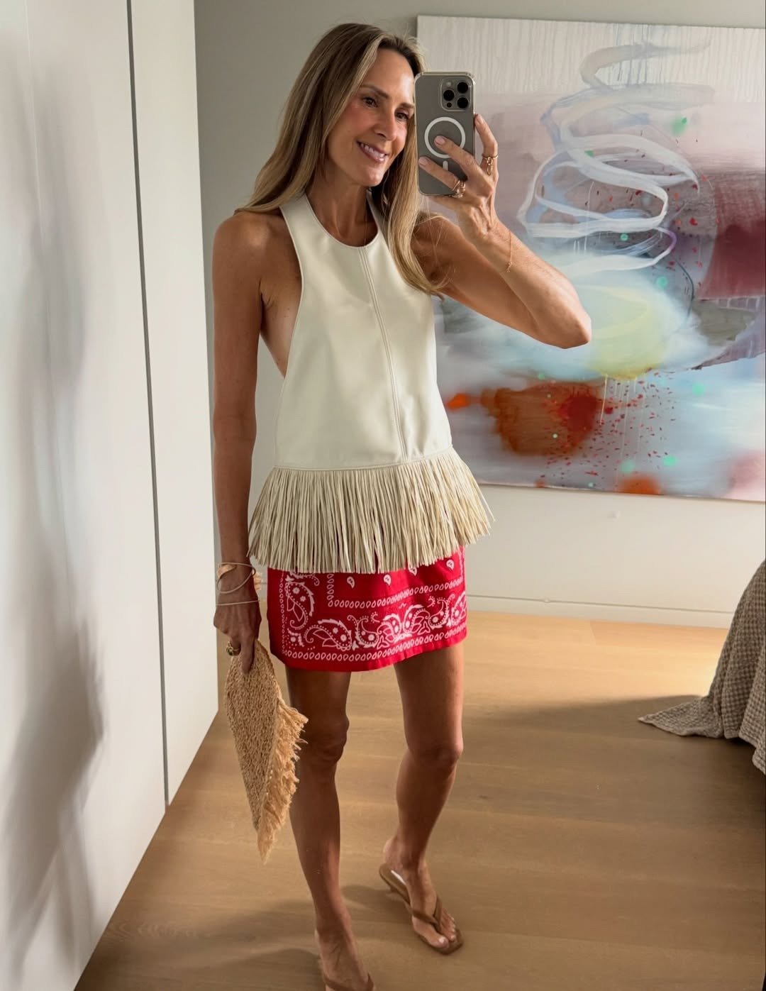 SOKYND Nicole Faux Leather Fringe Halter Top TopSOKYND-728535-WHI-S-63255WhiteS