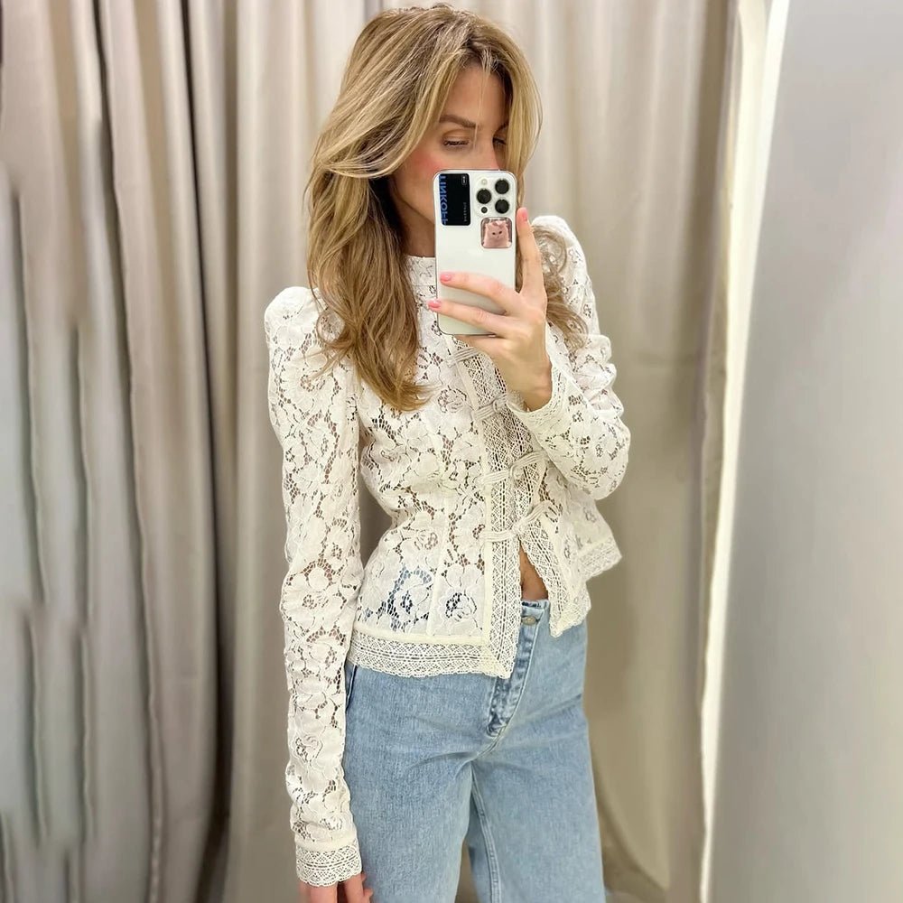 SOKYND Nicole Long Sleeve Lace Blouse Tops1005009268939981-;Wk1772479402477993212BeigeS