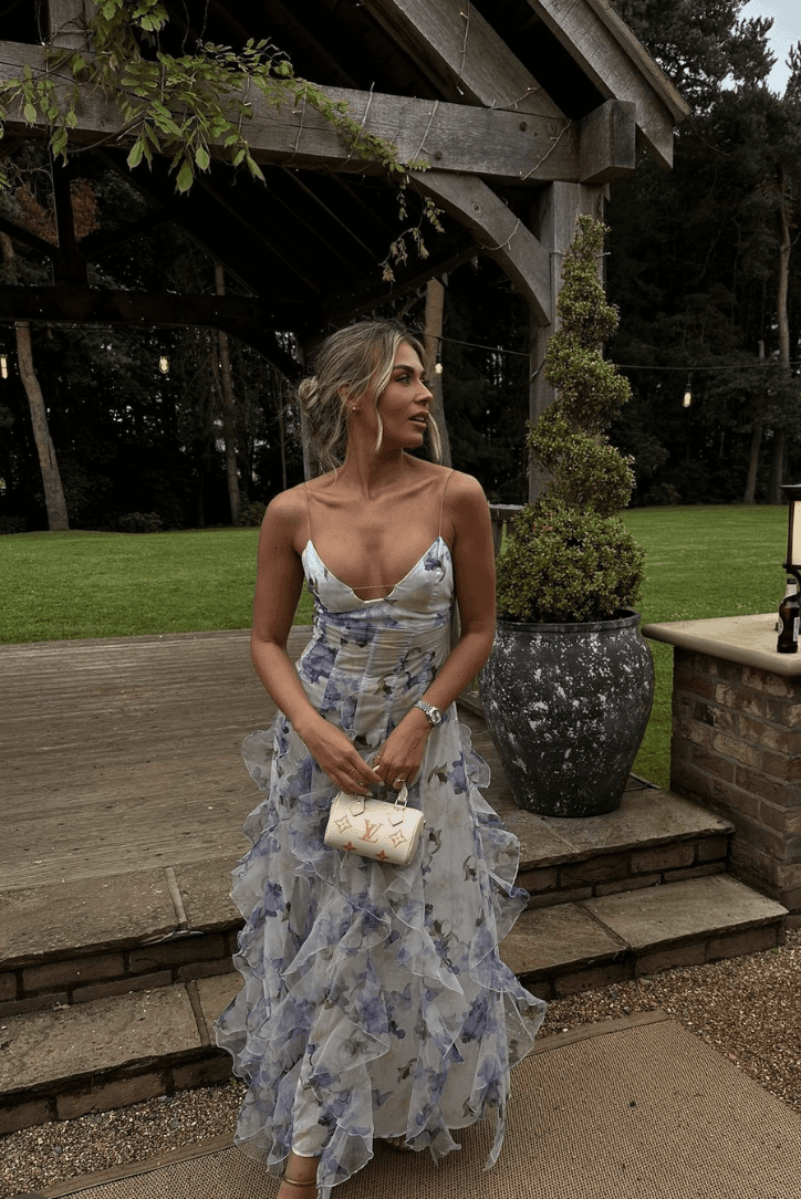 SOKYND Olea Floral Ruffle Maxi Dress DressSOKYND-685719-BLU-M-19479BlueM