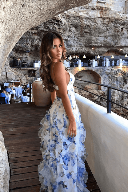 SOKYND Olea Floral Ruffle Maxi Dress DressSOKYND-685719-BLU-S-86711BlueS