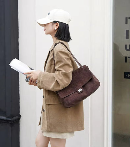 SOKYND Olivia Frosted Leather Retro Tote Bag BagSOKYND-200151-BRO-S-08311BrownS