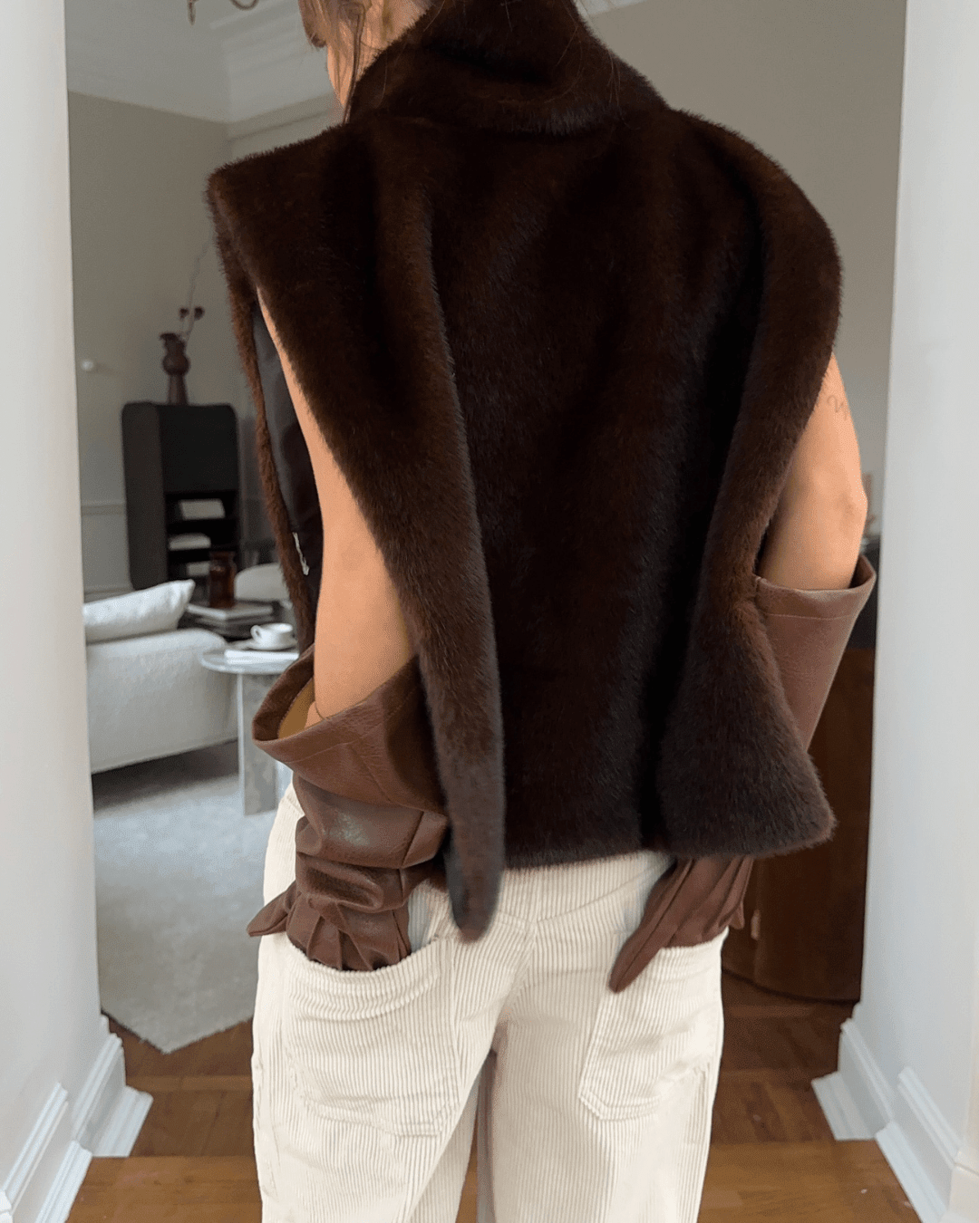 SOKYND Parker Faux Fur Turtleneck Vest VestSOKYND-068951-BRO-S-79319BrownS