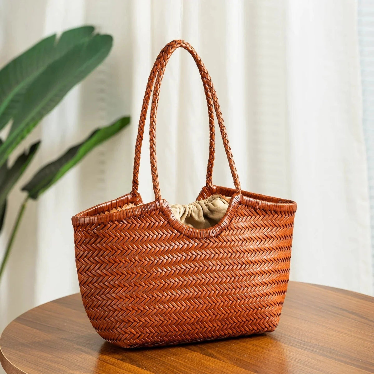 SOKYND Petra Handwoven Leather Tote Bag HandbagsSOKYND-989527-IVO-LARGE-93303IvoryLarge