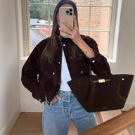 Rachel Wide Shoulder Suede Jacket