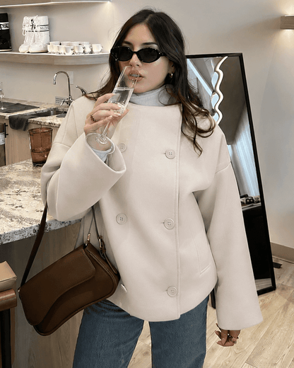 SOKYND Rikka Jacket with Stand Collar Coats & JacketsIY1767356248736308355CremeS