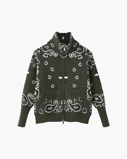 SOKYND Ruth Paisley Zip-Up Knit Jacket JacketSOKYND-675863-BUR-S-47415RedS