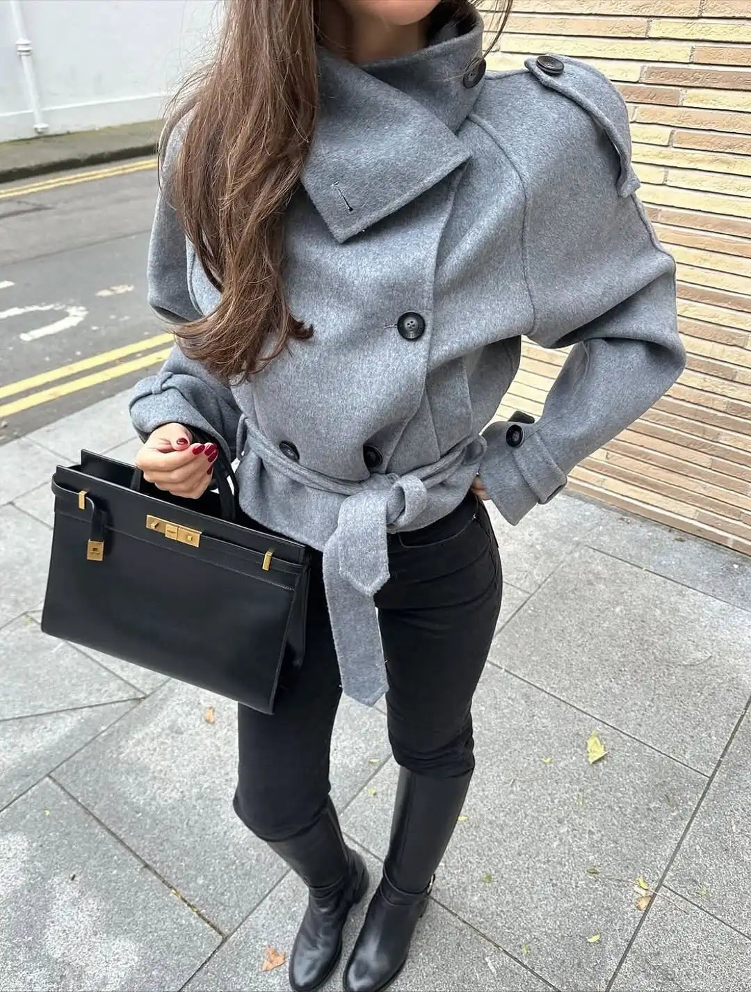 SOKYND Sara Double-Breasted Turtleneck Coat CoatSOKYND-773975-M-OS-46039M