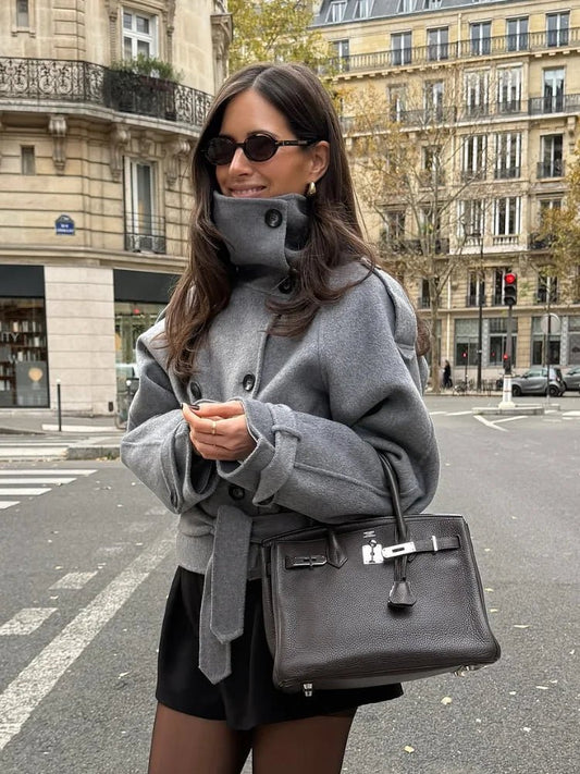 SOKYND Sara Double-Breasted Turtleneck Coat CoatSOKYND-773975-S-OS-13271S