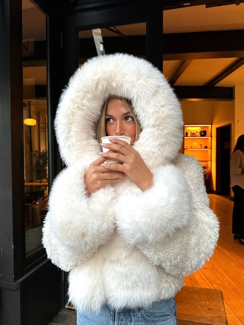 SOKYND Shelby Faux Fur Jacket Coats & Jacketski1767356248743829275WhiteS