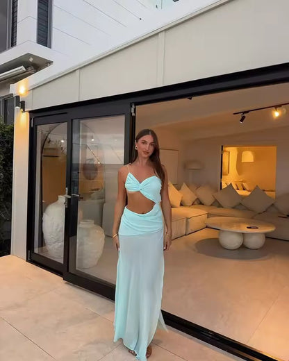 SOKYND Sienna Twist Cut Out Maxi Dress DressSOKYND-109783-BLU-L-37399BlueL
