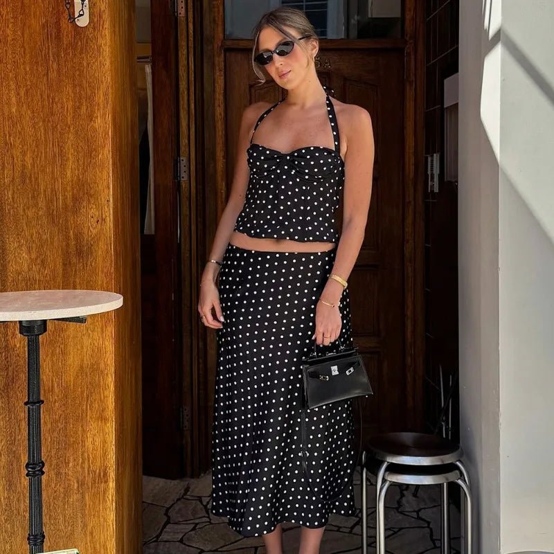 SOKYND Sofia Polka Dot Two-Piece Maxi Set DressesSOKYND-024407-WHI-S-14295WhiteS