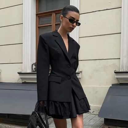 SOKYND Stephanie Blazer with Lace Details Coats & Jacketsss1772777205920201847BlackM