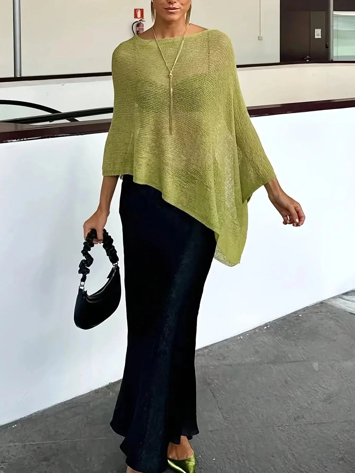 SOKYND Tahlia Batwing Knitted Shawl Top TopsOliveS