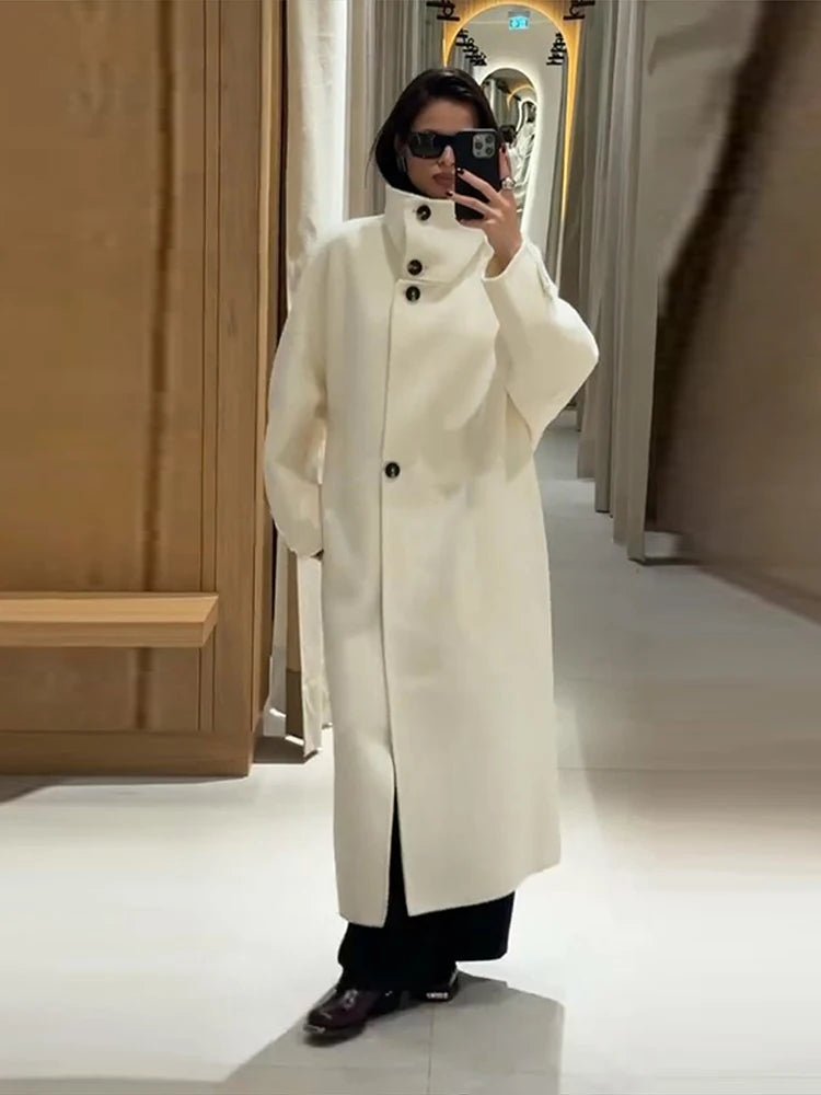 SOKYND Ylona Stand Collar Long Coat Coats & Jacketsxc1767625273824281052OffwhiteS