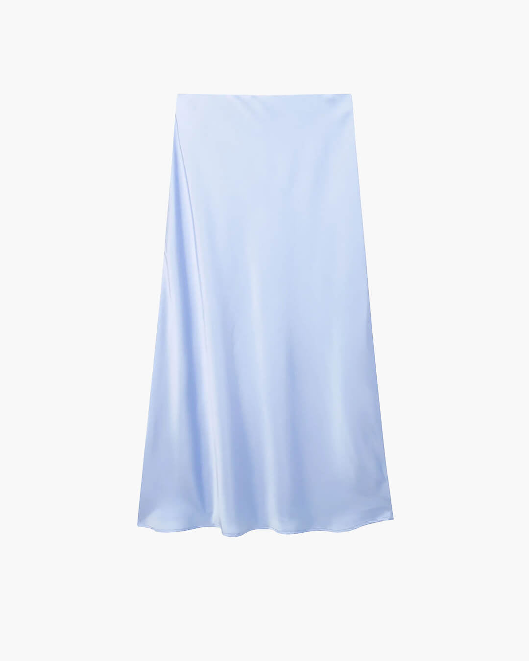 SOKYND Yui High Waist Black Satin Midi Skirt SkirtLight BlueXS