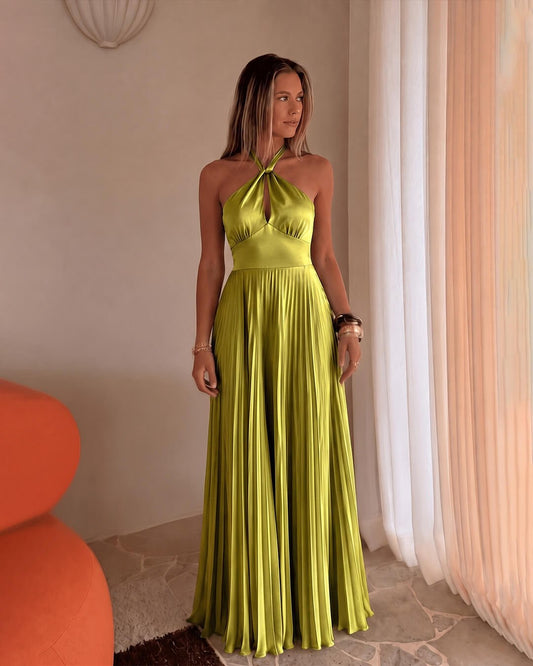 SOKYND Zaneta Halter Pleated Maxi Dress DressSOKYND-894039-S-OS-38551S