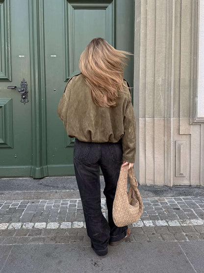 SOKYND Zelda Suede Bomber Jacket Coats & JacketspZ1767625273832062042CoffeeS