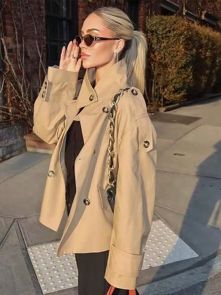 SOKYND Zoe Beige Double Breasted Trench CoatSOKYND-986391-BEI-M-56759BeigeM