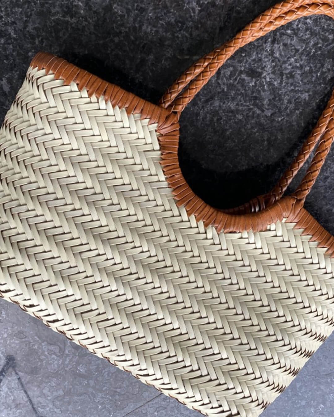 Aneta Woven Leather Tote Bag